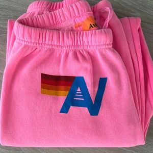 Aviator Nation hot pink sweatpants